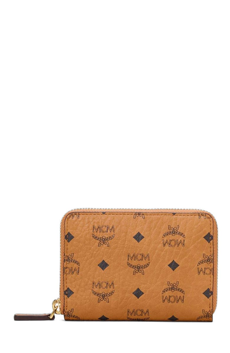 MCM Zip Wallet in Visetos Original, Main, color, Cognac