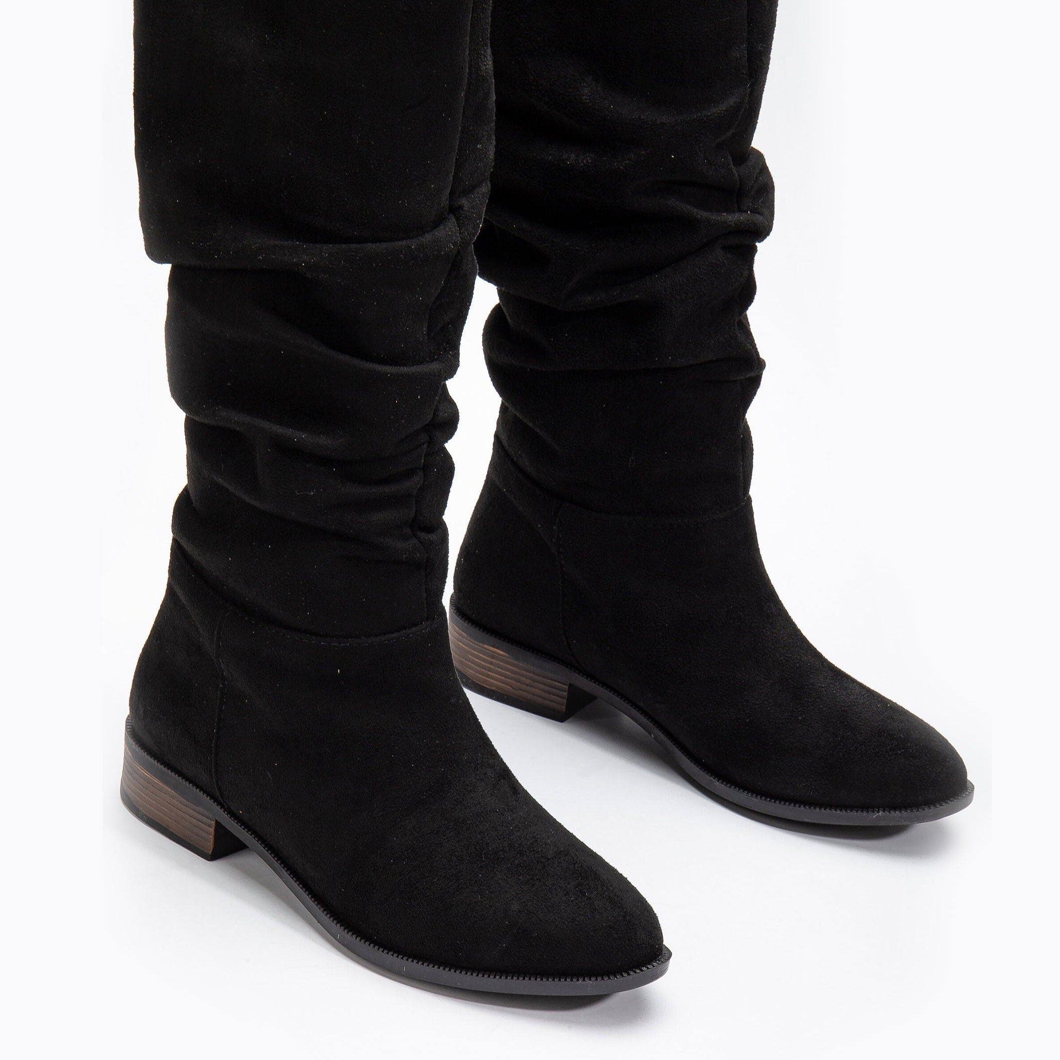 Maribel Knee High Slouch Boots, Alternate, color, black suede