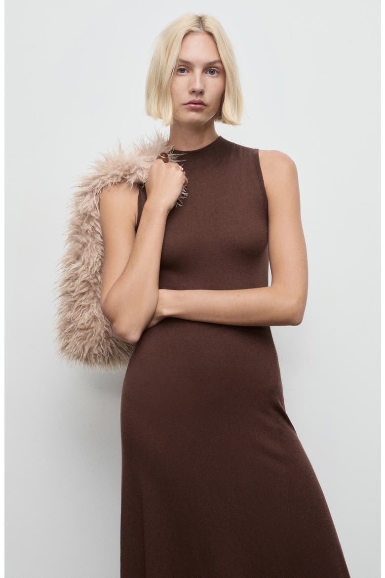 Sleeveless A-Line Dress, Alternate, color, CHOCOLATE