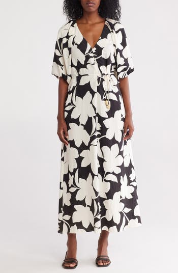 jewelry for black dress Black Floral Maxi Dress for Women | Ruffle Detail Flowing Fit