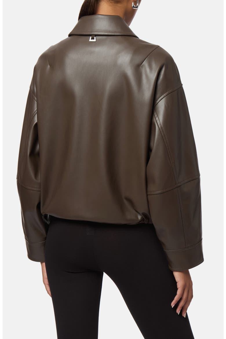 Ada Faux Leather Bomber Jacket, Alternate, color, DEEP BROWN