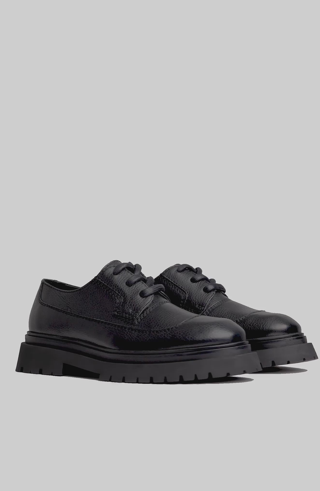 Manière De Voir Rennes Pebbled Leather Derby Shoe, Main, color, Black
