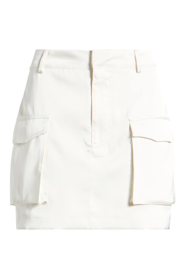 Cargo Pocket Satin Miniskirt, Alternate, color, IVORY
