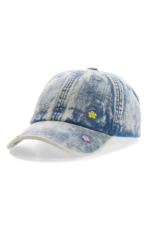 Kids' Floral Embellished Denim Baseball Cap