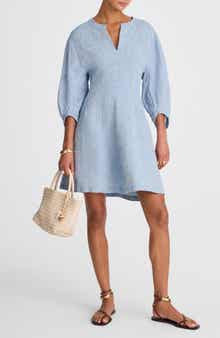 Madewell Splitneck Linen Minidress
