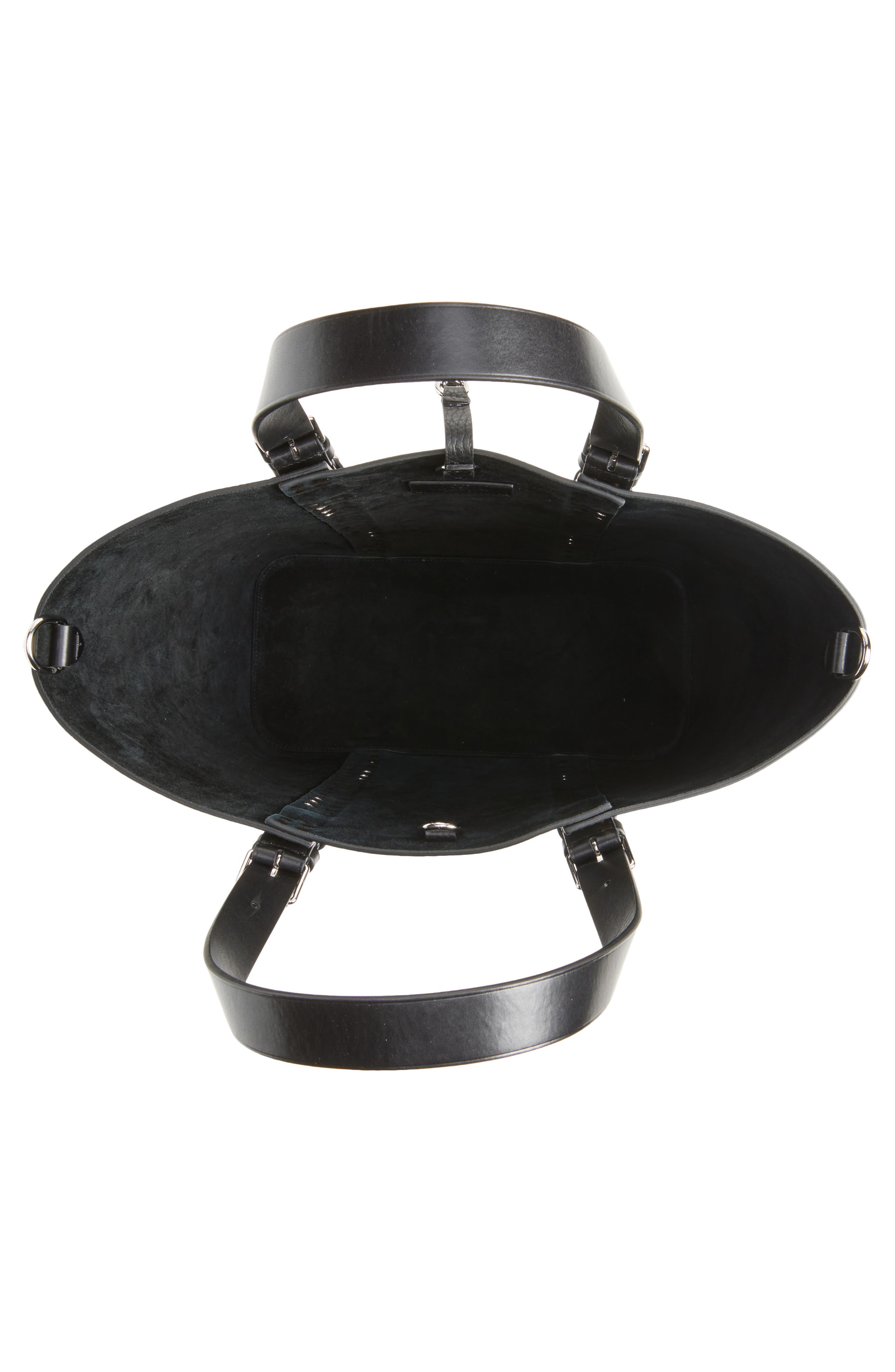 Valentino Medium Rockstud Calfskin Tote, Alternate, color, Black