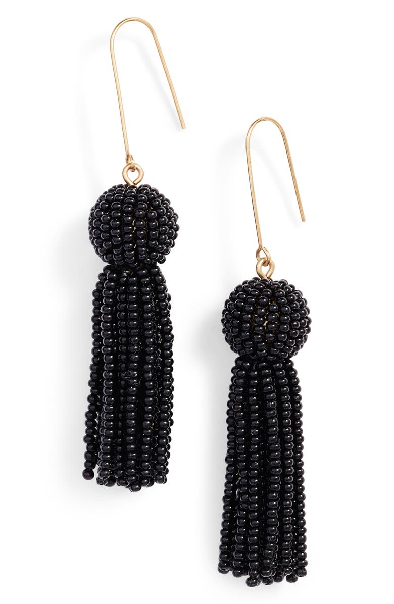 Madewell Bead Tassel Drop Earrings, Main, color,