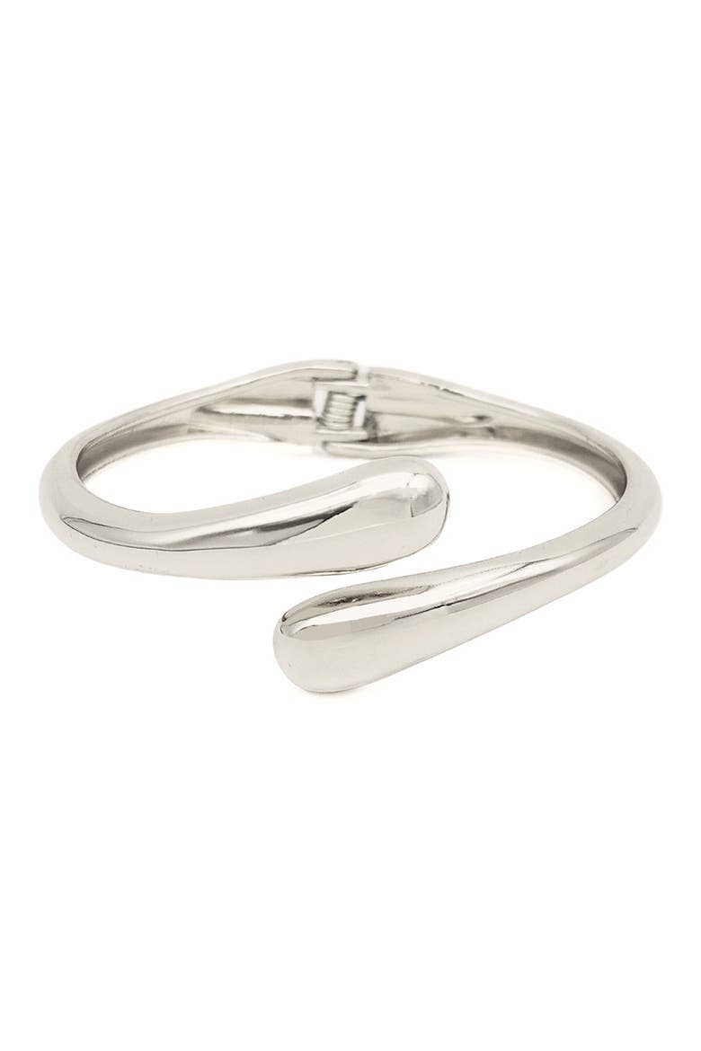 Thin Livorno Bypass Cuff Bracelet, Main, color, SILVER