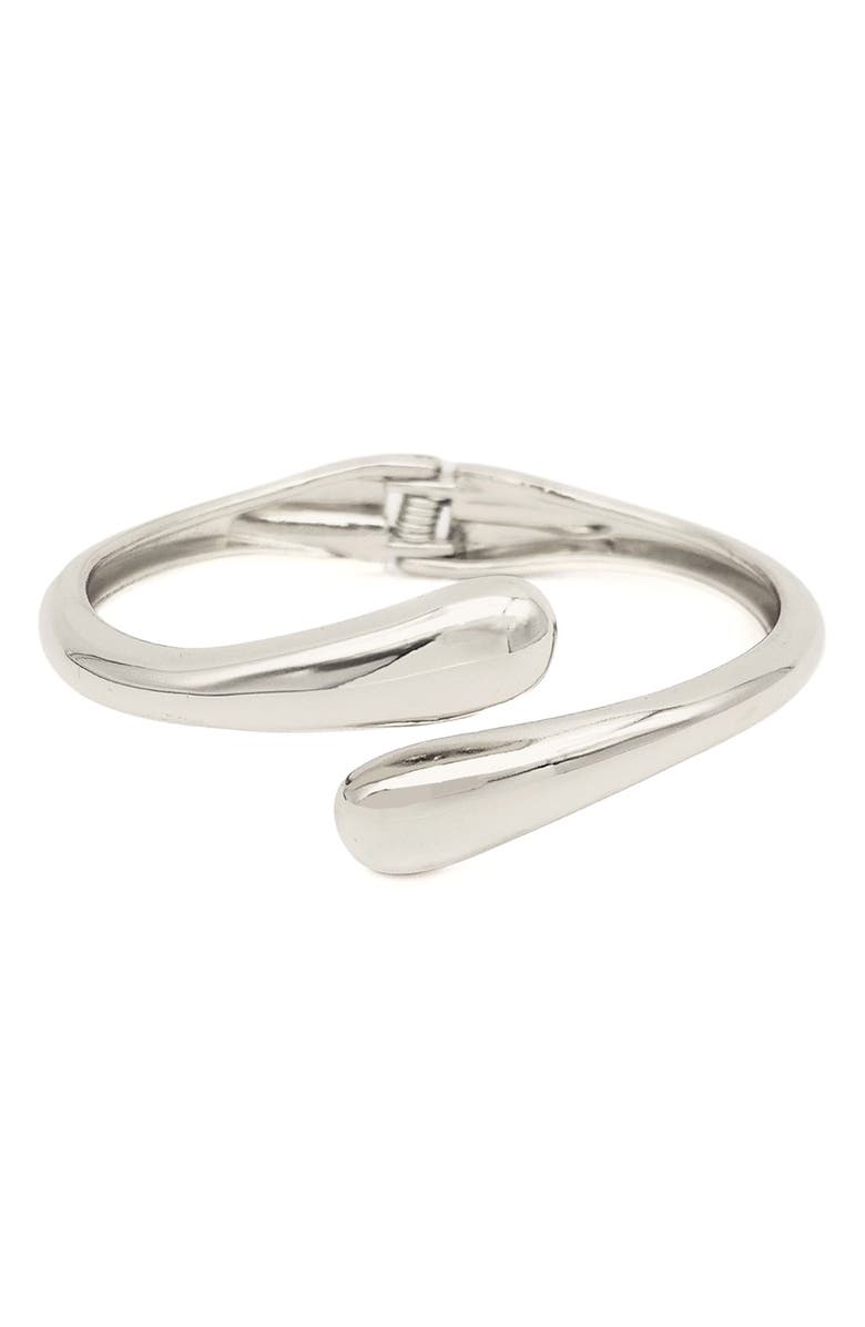 Petit Moments Thin Livorno Bypass Cuff Bracelet, Main, color, Silver