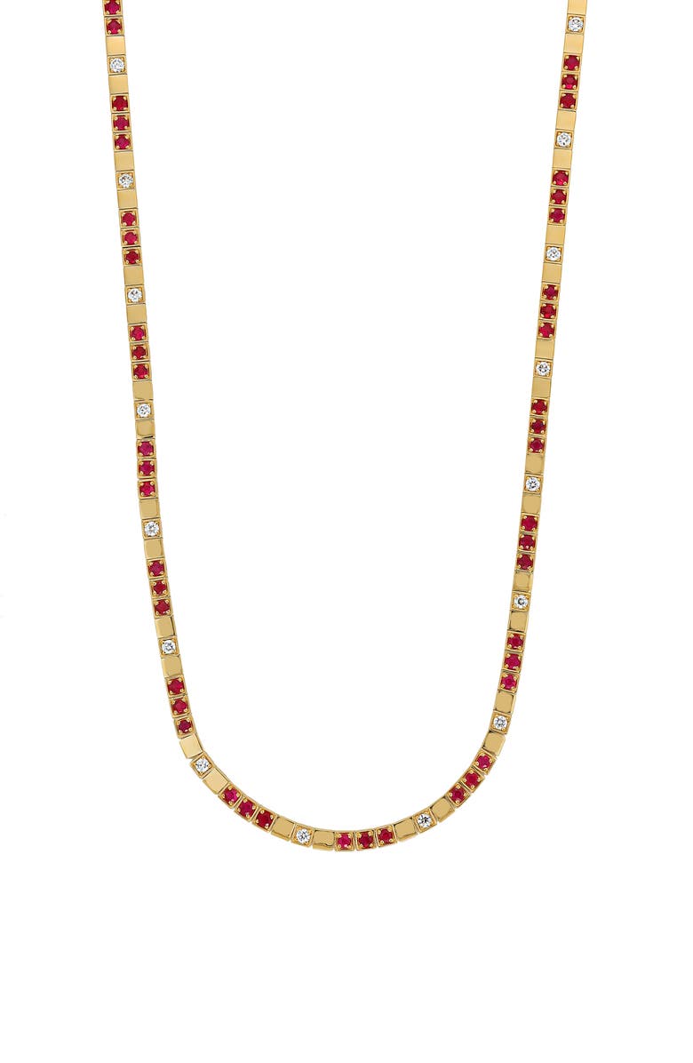 Bony Levy El Mar Ruby & Diamond Tennis Necklace, Main, color, 