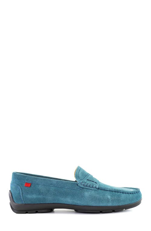 Marc Joseph New York Hamilton Place Leather Penny Driver Loafer In Blue