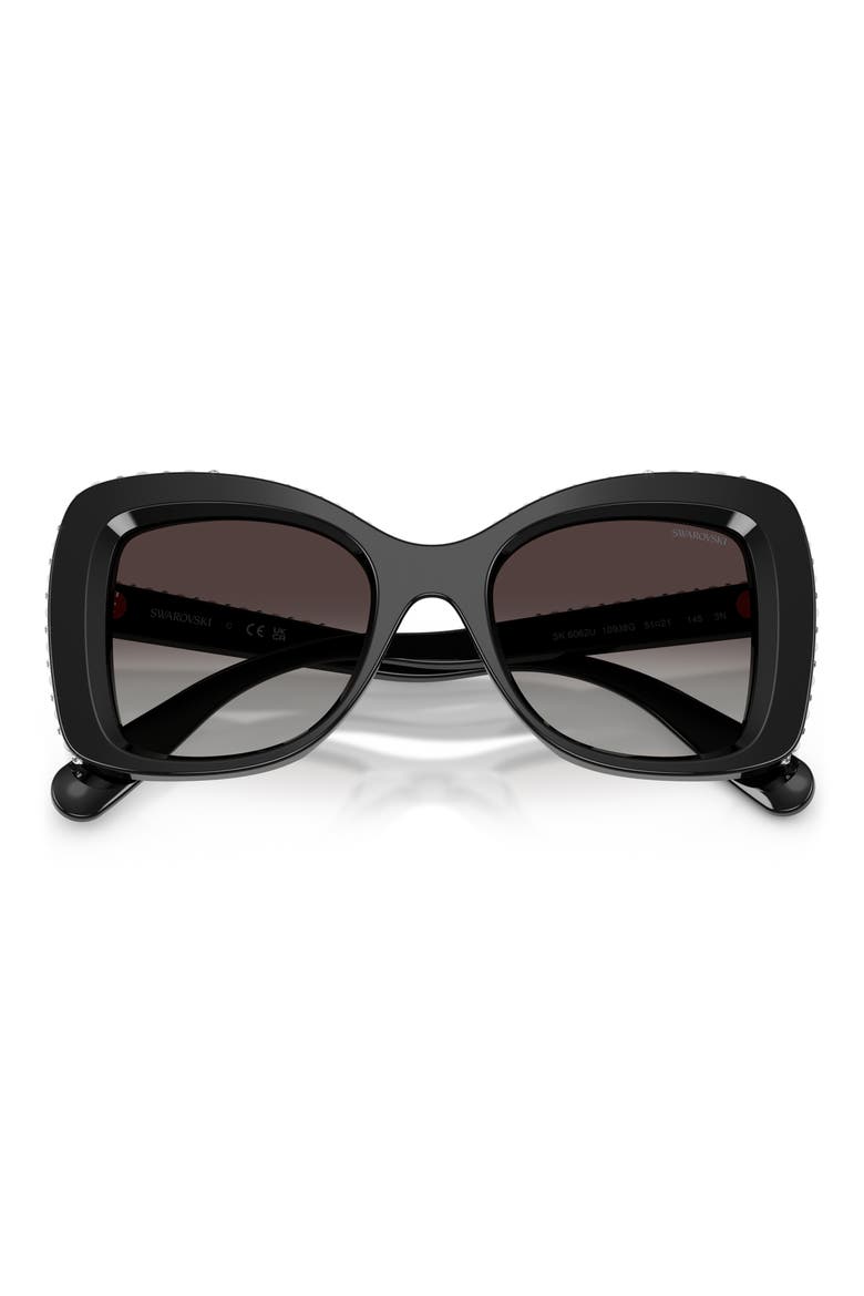 51mm Butterfly Sunglasses, Alternate, color, BLACK / GRADIENT GREY