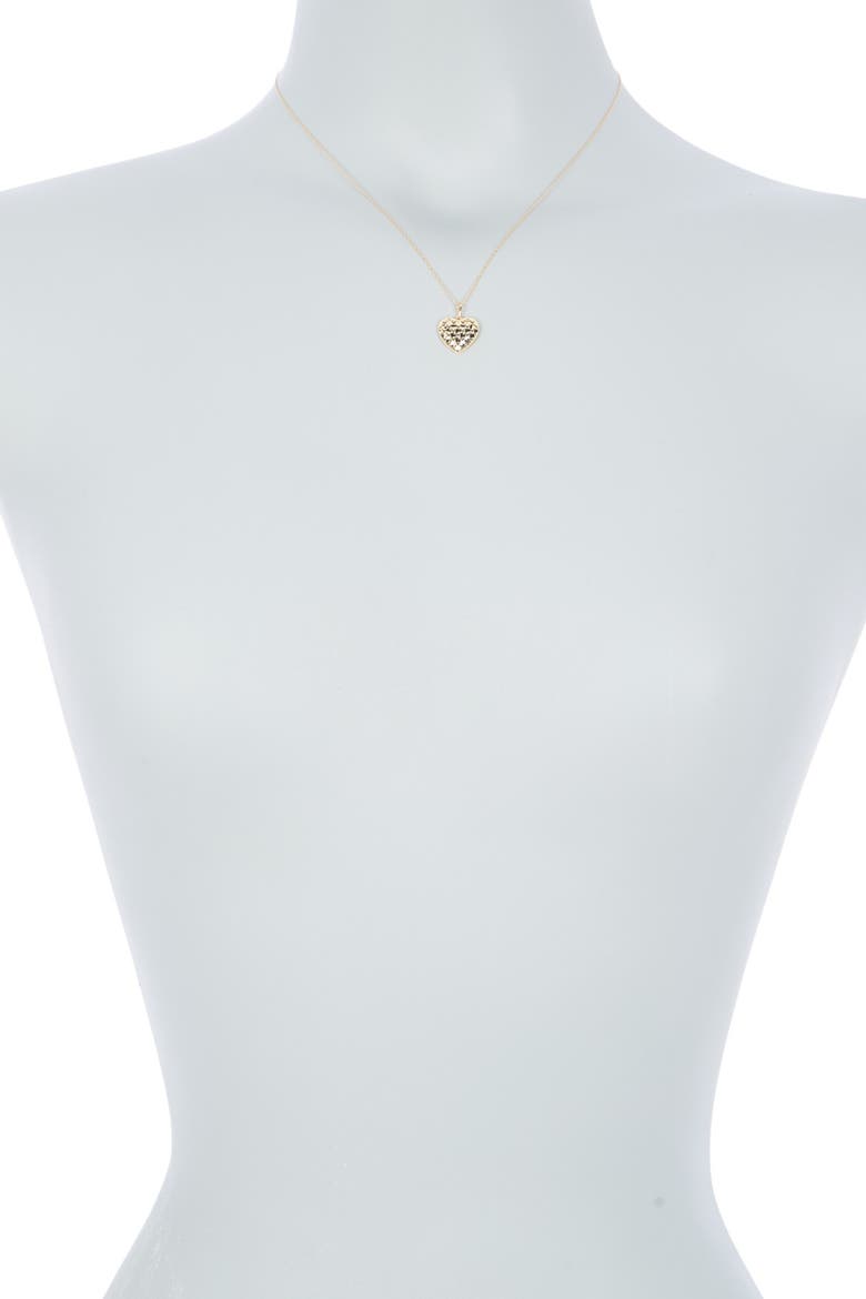 10K Gold Sequin Heart Pendant Necklace, Alternate, color, GOLD