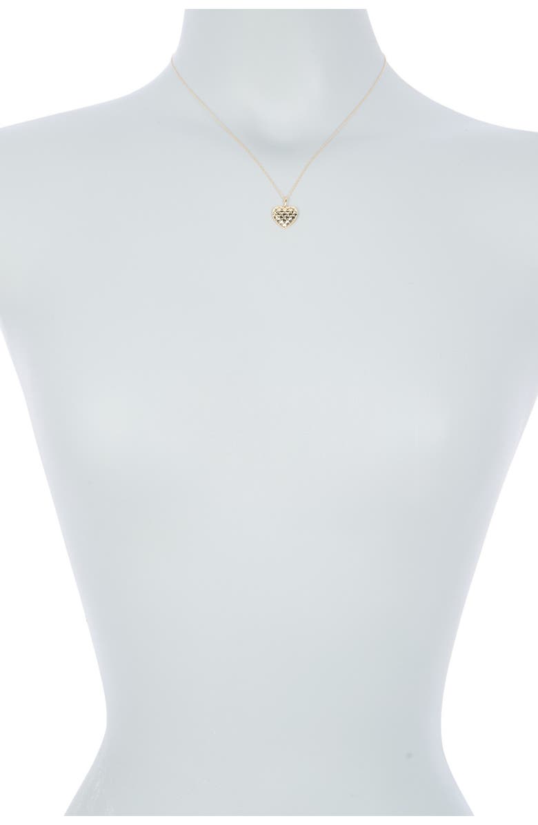 CANDELA JEWELRY 10K Gold Sequin Heart Pendant Necklace, Alternate, color, 