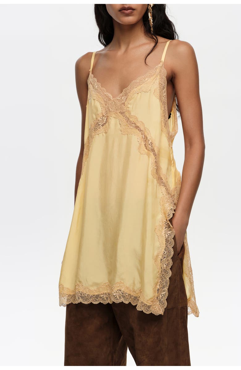 Bimba y Lola Long Lingerie Top, Main, color, Yellow