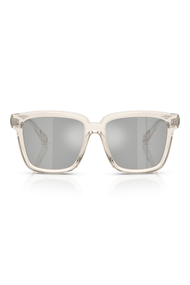 Clasico 54mm Mirrored Pillow Sunglasses, Main, color, BUTTER / MIRROR SILVER