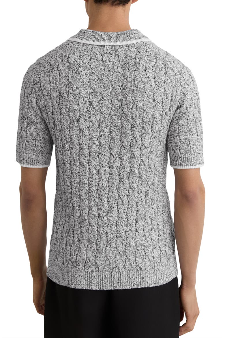 Denby Knit Polo, Alternate, color, BLACK/ WHITE