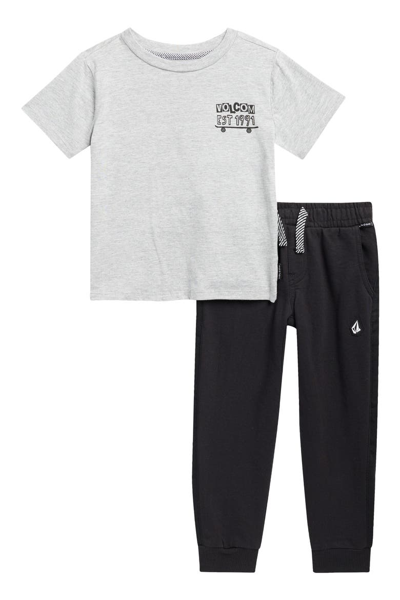 Graphic T-Shirt & Joggers Set, Main, color, LIGHT GREY