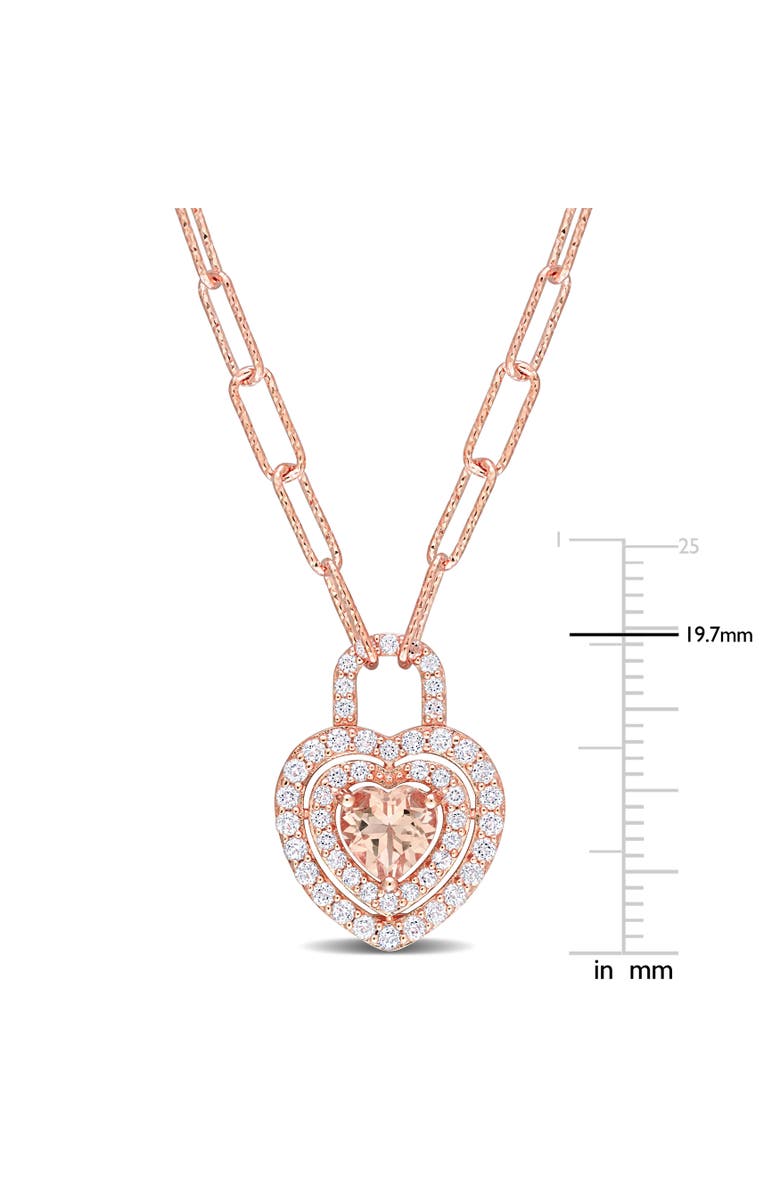 Julianna B. Morganite & White Topaz Heart Necklace, Alternate, color, Morganite
