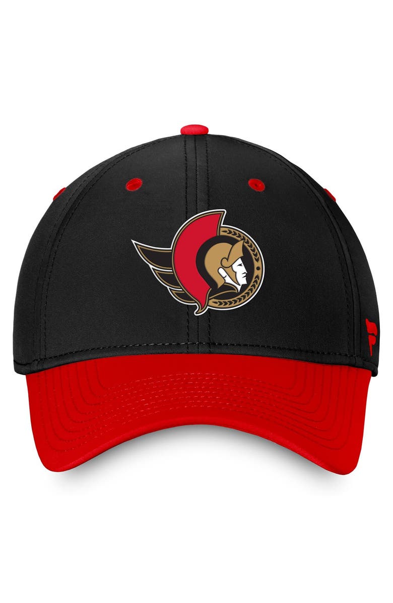 FANATICS Men's Fanatics Branded Black/Red Ottawa Senators Authentic Pro Rink Two-Tone Flex Hat, Alternate, color,