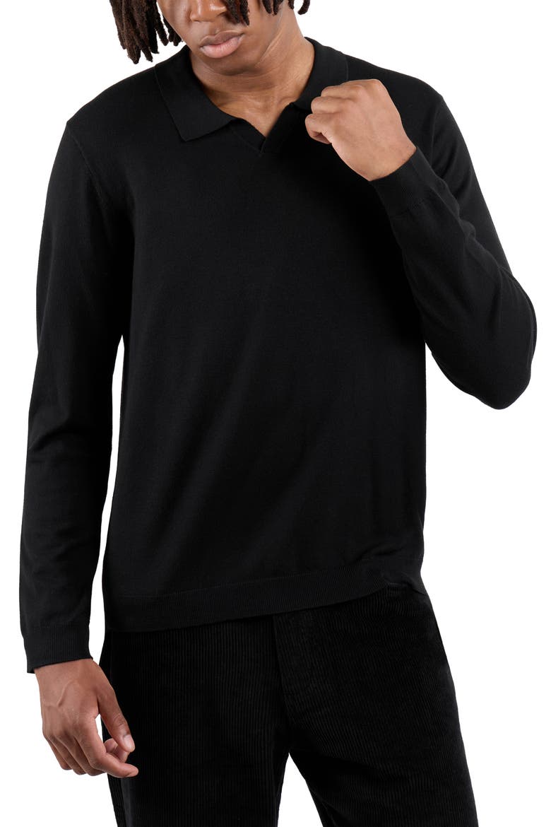 John Collared Sweater, Alternate, color, BLACK