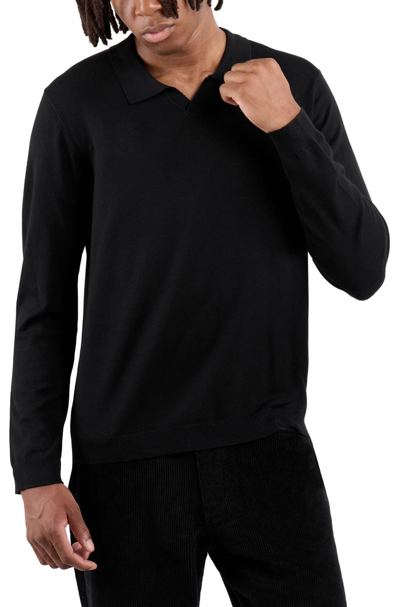 XRAY John Collared Sweater, Alternate, color, Black