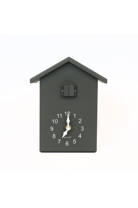Minimalist Cuckoo Table Clock - Grey