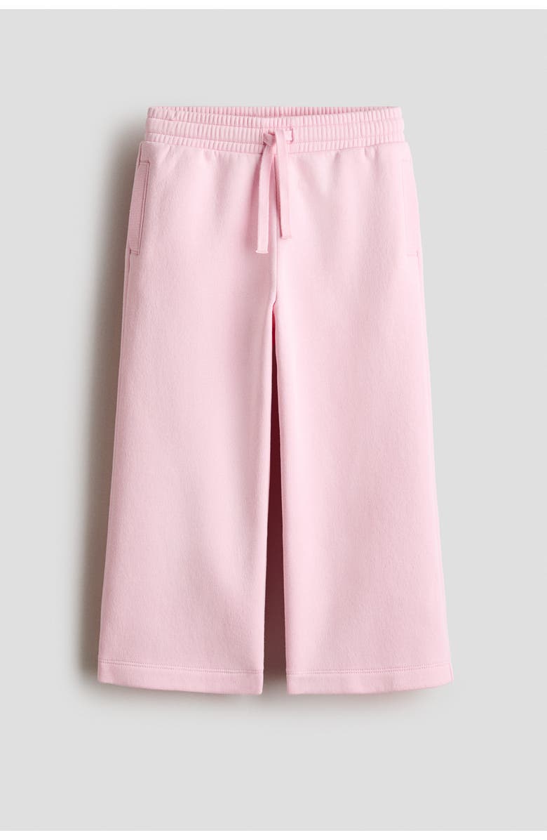 H&M Wide Brushed-inside Joggers, Alternate, color, Light Pink