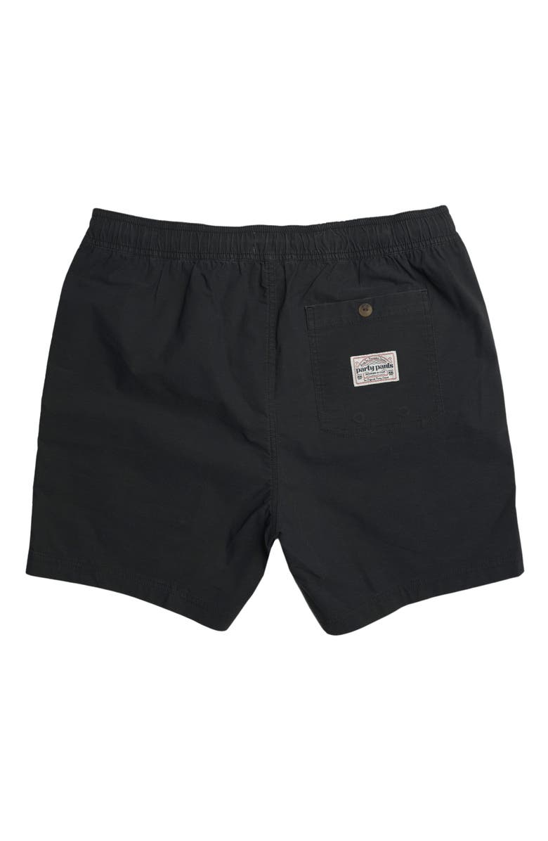 Party Pants Solid Vintage Volley Swim Shorts, Alternate, color, Black
