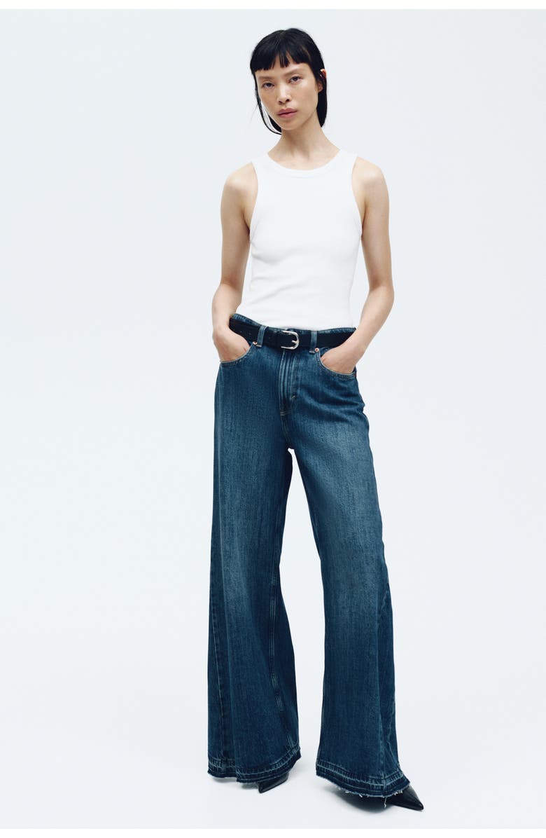 H&M Wide High Jeans, Alternate, color, Denim Blue