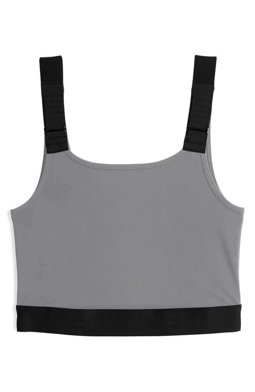 Tomboyx Adjustable Compression Crop Top In Gray