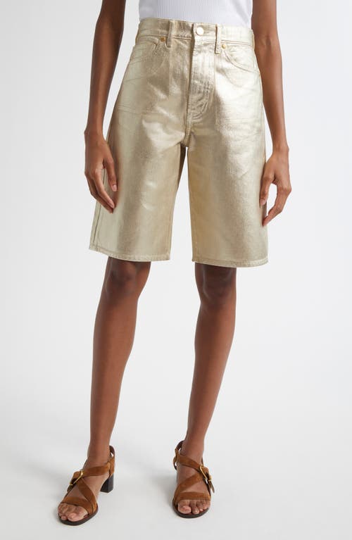 VERONICA BEARD VERONICA BEARD METALLIC BERMUDA DENIM SHORTS 
