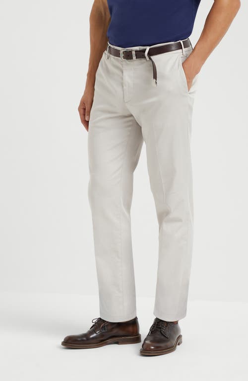 Brunello Cucinelli Gabardine Garment Dyed Trousers In Panama