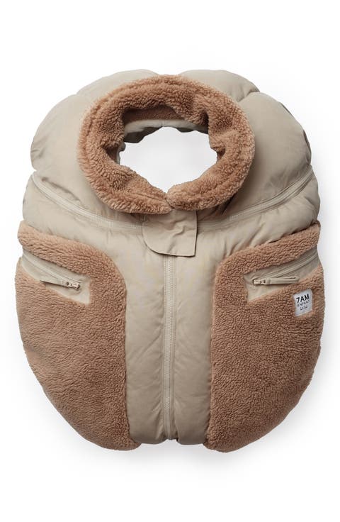 Faux Shearling Trim Car Seat Cocoon
