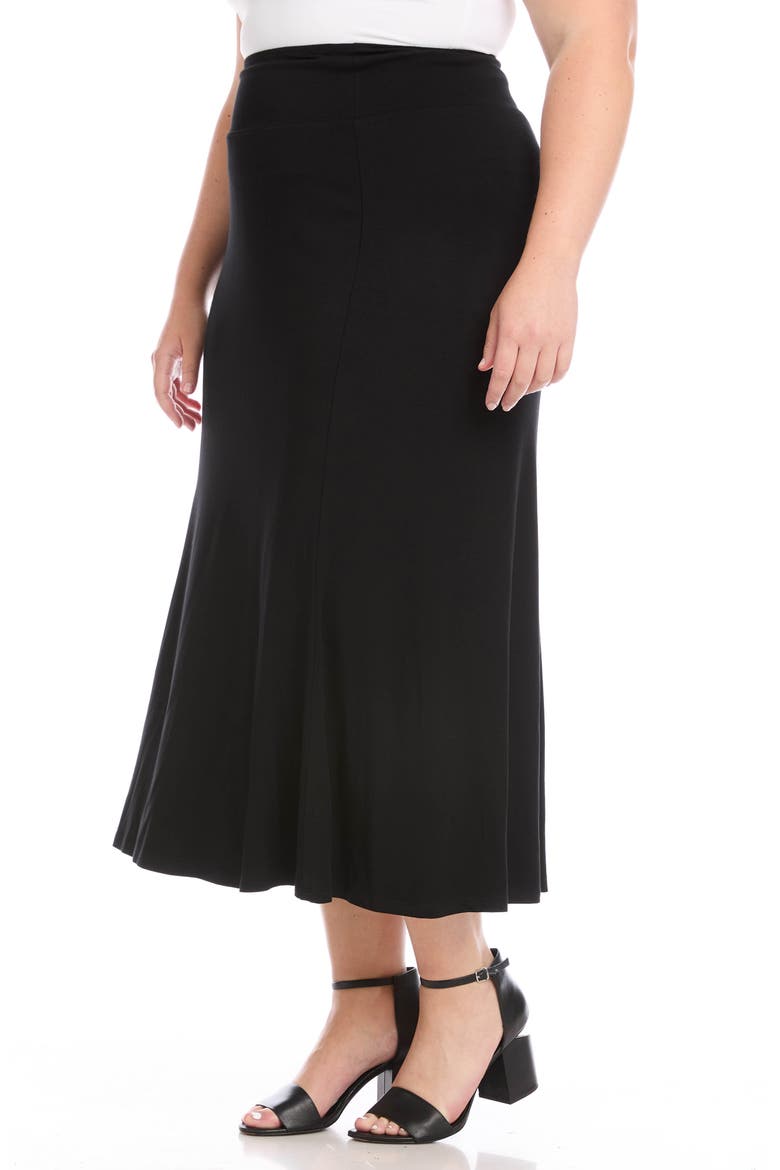 Jersey Midi Skirt, Alternate, color, BLACK
