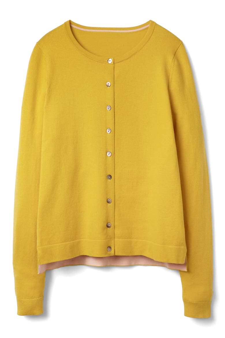 Crewneck Cardigan, Alternate, color, MIMOSA YELLOW