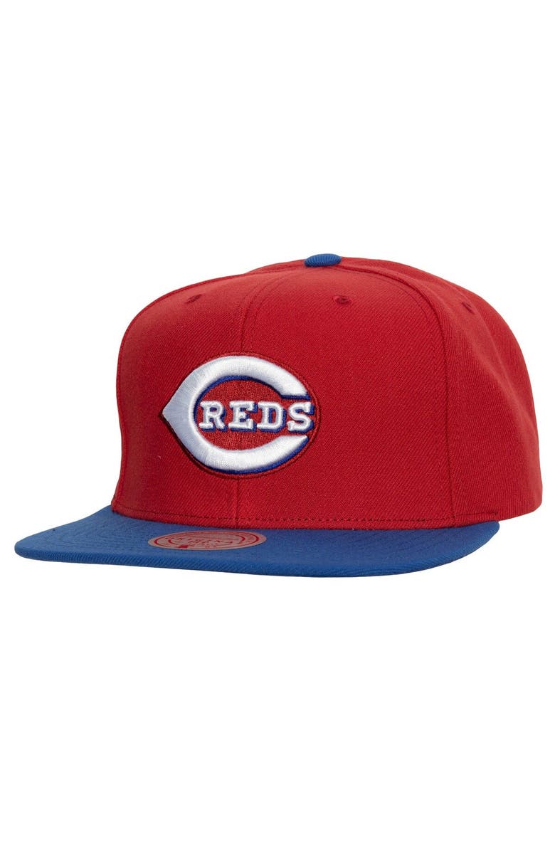 Mitchell & Ness Men's Mitchell & Ness Red/Royal Cincinnati Reds Hometown Snapback Hat, Main, color,