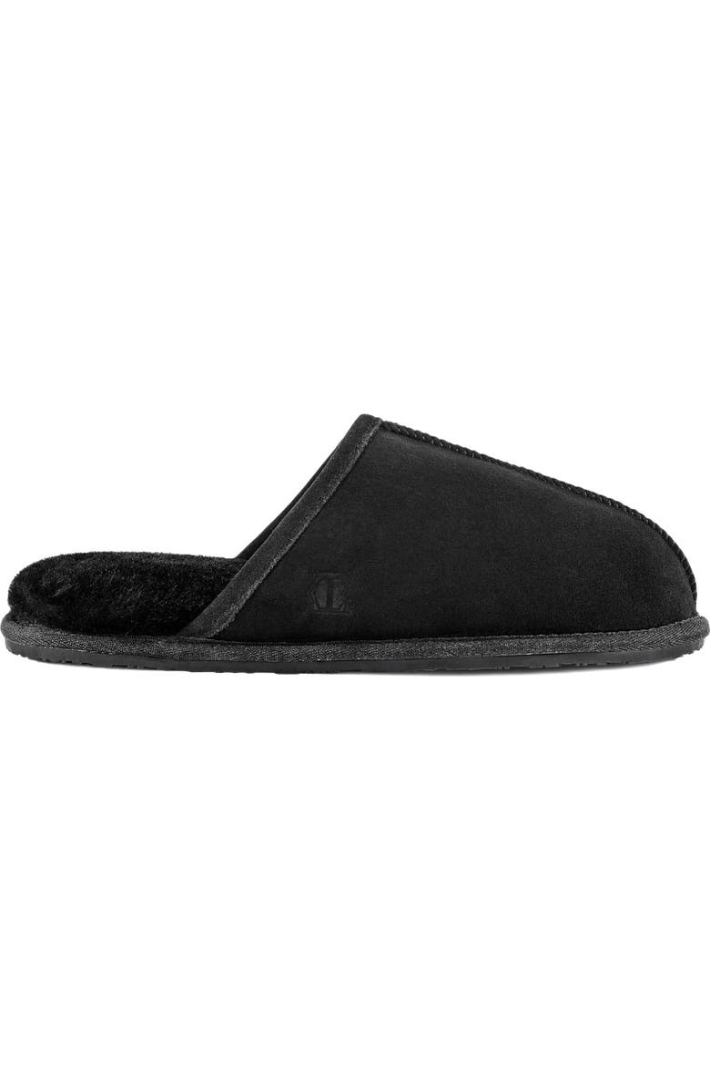Togas Edmund Mens sheepskin slippers, Main, color, Black