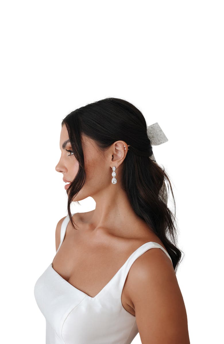 Untamed Petals Dynasty Crystal Drop Earrings, Alternate, color, Silver