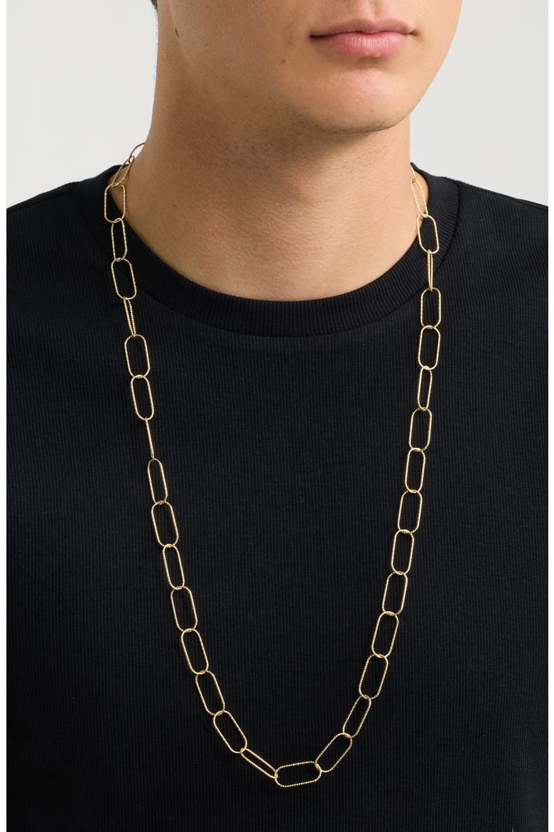 Textured Oval Link Necklace, Alternate, color, GOLD