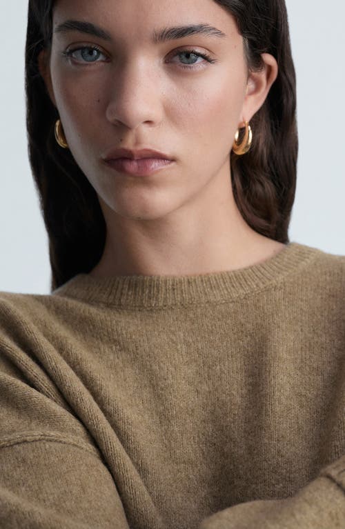 MANGO MANGO CUFFED SLEEVE CREWNECK SWEATER