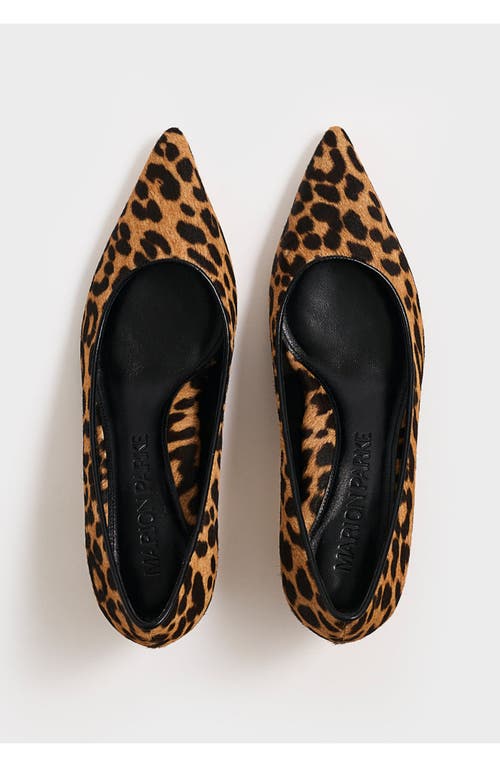 Marion Parke Flared Kitten Heel Pump Haircalf In Animal Print