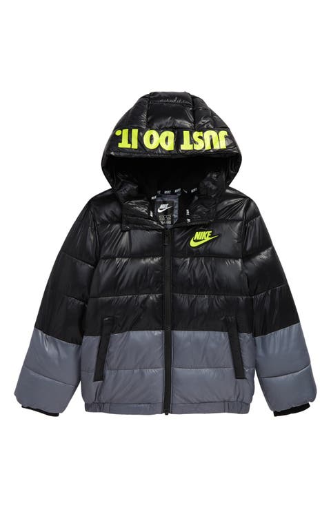 Kids' Color Block Down Hooded Puffer Coat (Toddler)