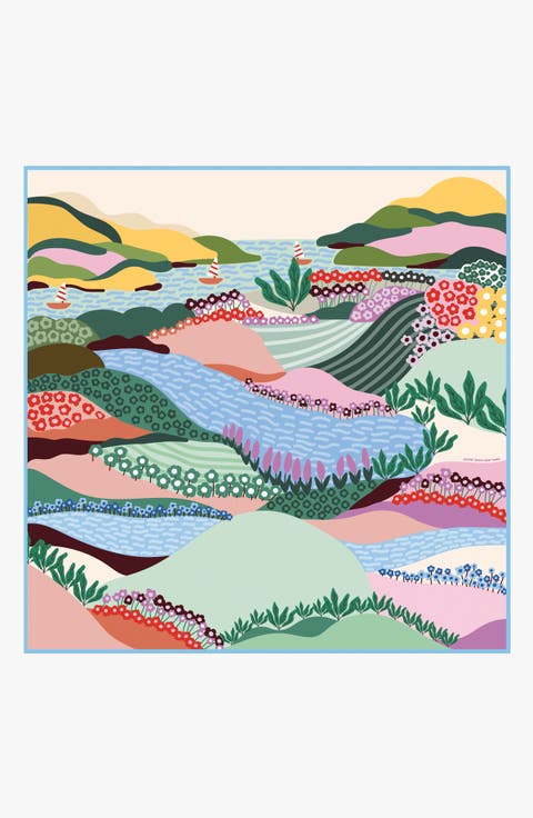 Double Sided Silk Scarf Of Summer