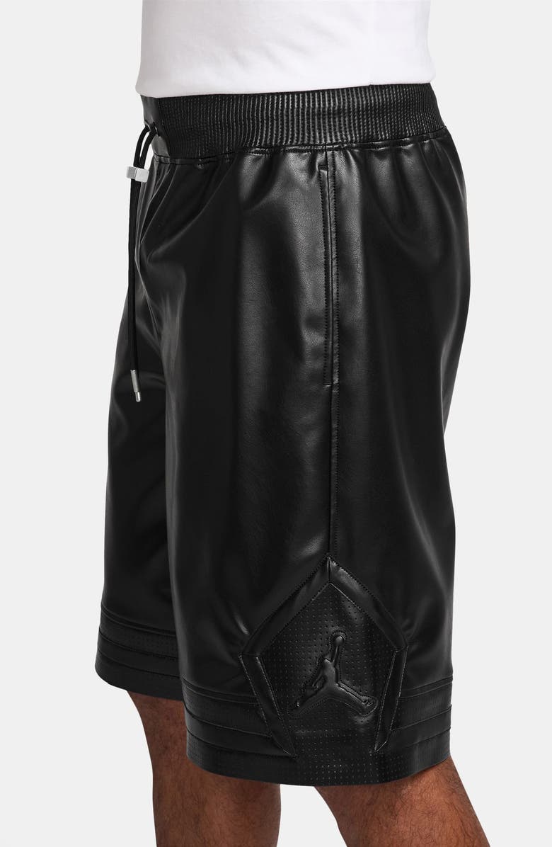 Jordan Air Jordan Faux Leather Diamond Shorts, Alternate, color, Black