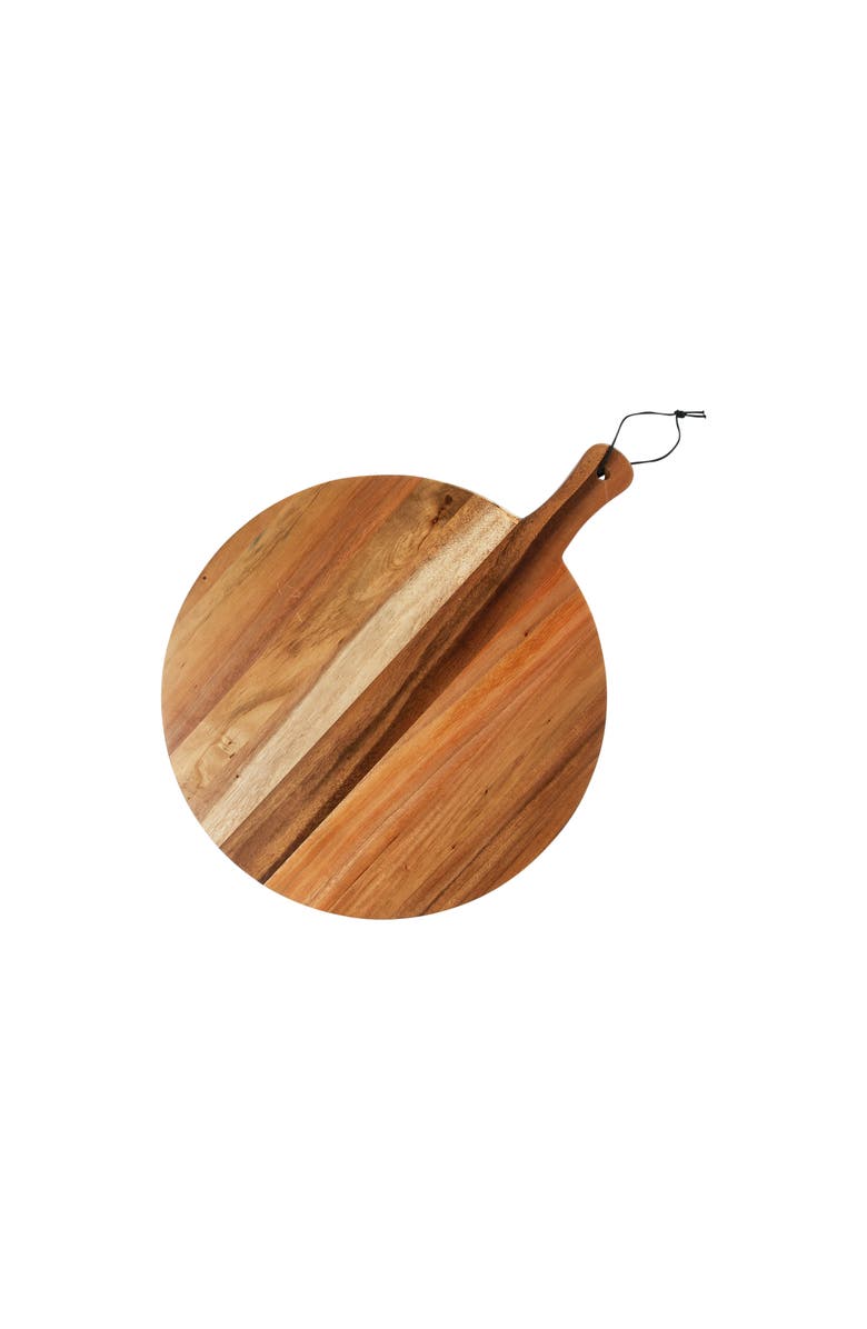 Storied Home Round Large Suar Wood Cutting Board with Handle, Natural, Main, color, Natural