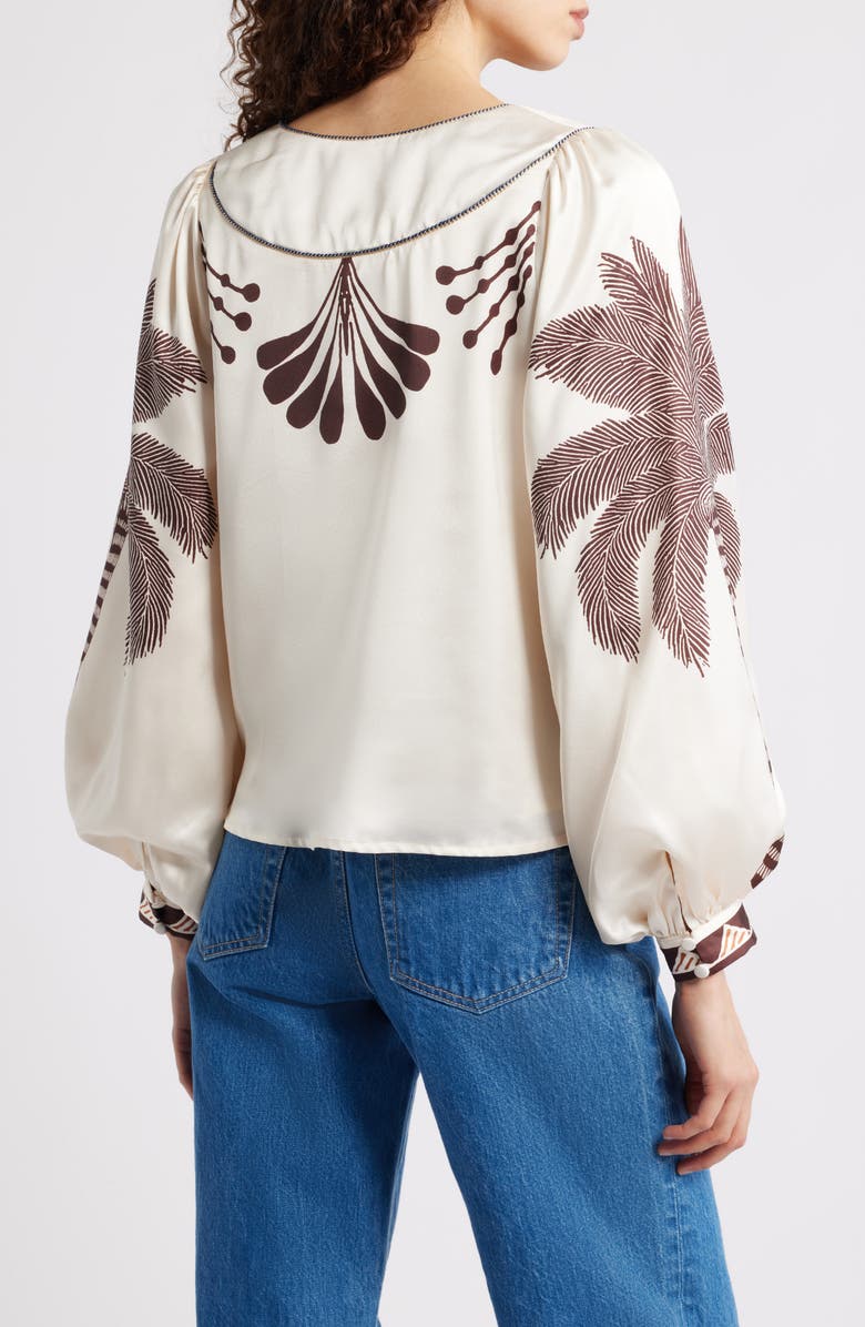 CIEBON Kensley Print Satin Top, Alternate, color, Cream Multi