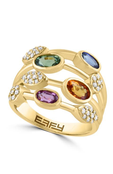 14K Yellow Gold Rainbow Reverie Sapphire Ring