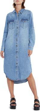 Wash Lab Denim Denim Long Sleeve Maxi Shirtdress