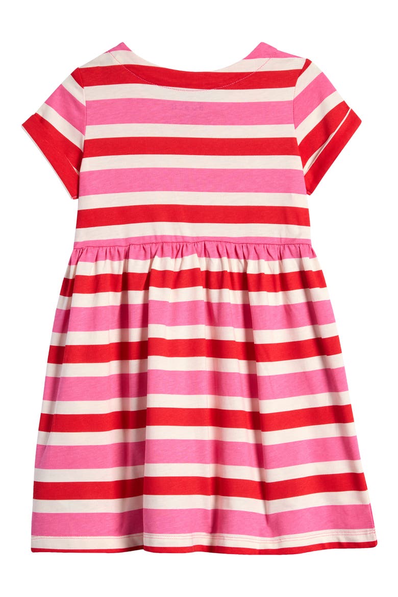 Kids' Stripe Cotton Jersey Dress, Alternate, color, POPPY RED/ PINK STRIPE